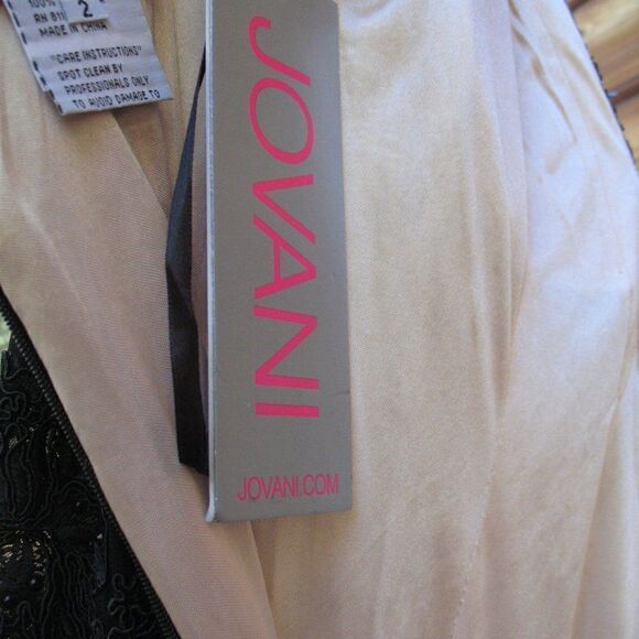 NWT Jovani Black Lace Embroidered Beaded Gown - Picture 9 of 9